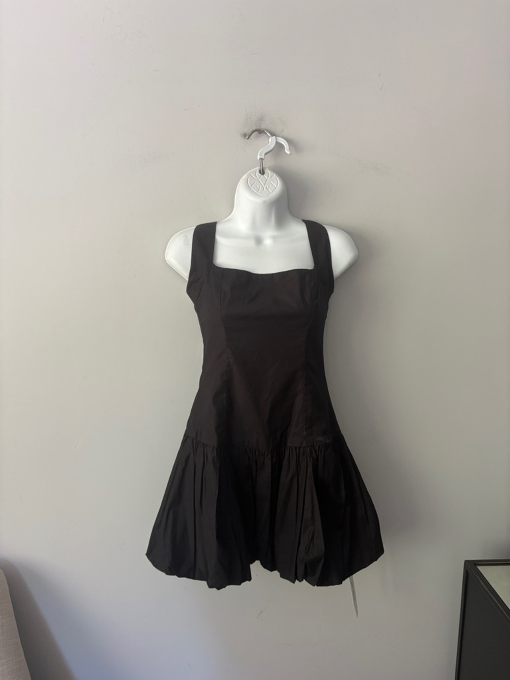 Reformation Babette Black Bubble Hem Halter Mini Dress - Picture 5 of 13